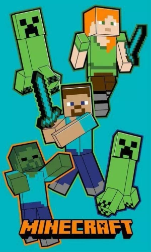 Minecraft Crawler Ręcznik dziecięcy | 100% bawełna, 350 g/m², z zawieszką