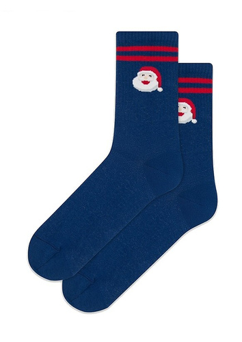 U04.N56 Gatta Weihnachtssocken – Unisex-Baumwollsocken mit Weihnachtsmotiv, Muster 999 Marineblau
