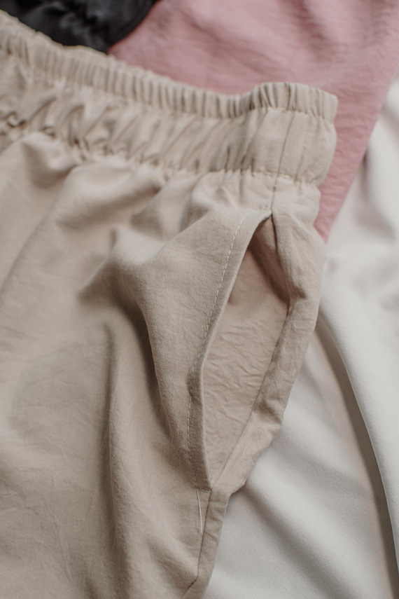 Maeve 875 De Lafense Damen Pyjamahose - lang, einfarbig, mit Taschen - sand