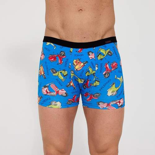 Herren Boxershorts Cornette Tattoo 280/253 Vespa– Baumwolle mit Elasthan, buntes lustiges Muster, Tunnelbund, Geschenkbox