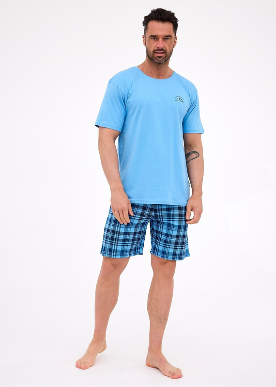 Herrenpyjama Cornette 326/311 Ready 2 blau – Baumwolle, kurze Ärmel, bequem und stilvoll
