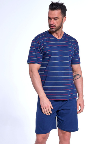 330/48 Verschiedene Herren-Kurzarmpyjamas, Cornette-Shorts, Marineblau