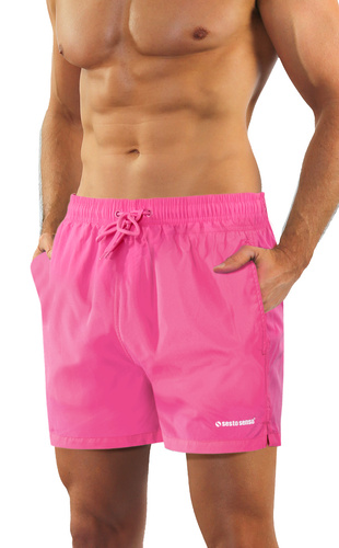 Sesto Senso Herren Badeshorts schnell trocknend Strandshorts mit Taschen pink