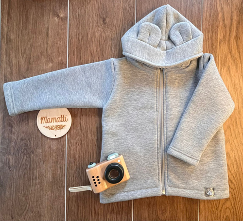 Mädchen-Sweatshirt mit Reißverschluss BH101 grau – Mamatti
