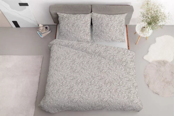 5217 B Satinbettwäsche, feine Blätter, Detexpol beige