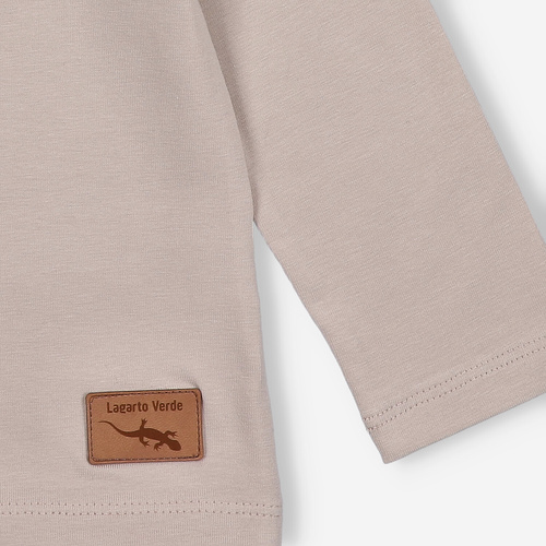 KAR-3005 Mädchen-Langarmbluse Lagarto Verde beige – stilvoll, Baumwolle, polnische Produktion