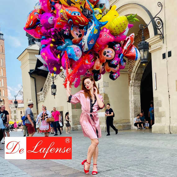 929 Kleoree Damenbademantel De Lafense - rosa