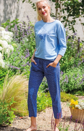 LNS 550 Key Damen-Pyjama – blau