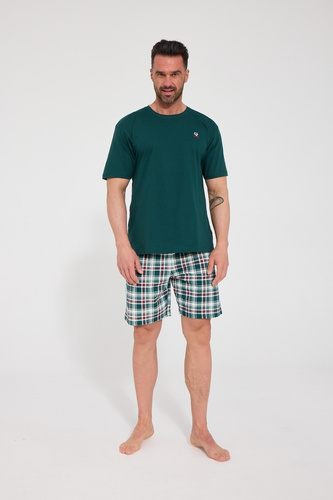 Cornette Wild Nature 326/350 Herren-Pyjama 100% Baumwolle Grün Kurz