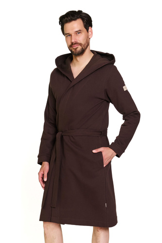 Doctor Nap 7332 – Herren-Bademantel aus Baumwolle mit Kapuze | 100 % Baumwolle, polnische Produktion – Brownie