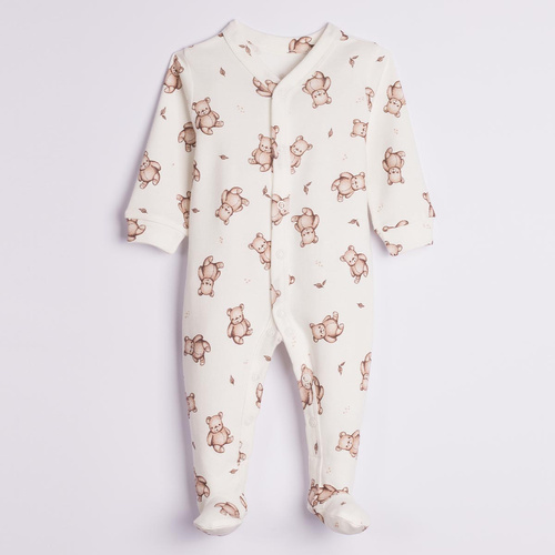 227031 Nicol BENEK Baby-Strampler 100% Baumwolle creme mit Bärenmotiv