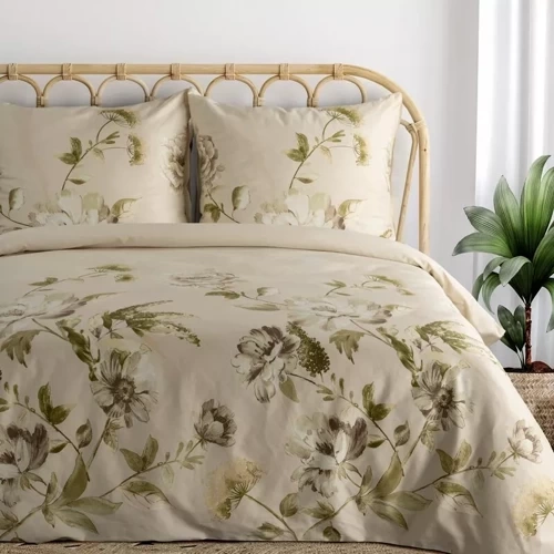Frühling 38 Blumen Satinbettwäsche Eurovorhänge Beige