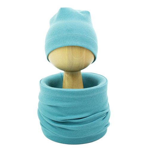 Kinder Mütze und Schlauchschal Nicol 223268 Blau Baumwolle Frühling Herbst