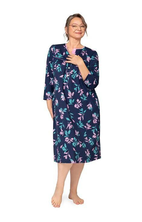 204 Bogna II Martel Nachthemd mit Reißverschluss – Marineblau-Rosa 27