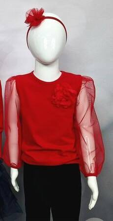 Rossa I Kinder-Langarmbluse Bambarillo rot