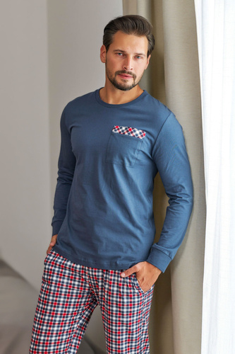 7147 Doctor Nap Herren-Pyjama – tiefblau
