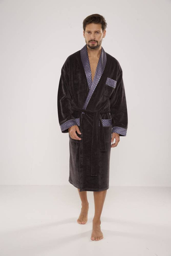 773 Bonjour Herren-Forex-Bademantel - graphit