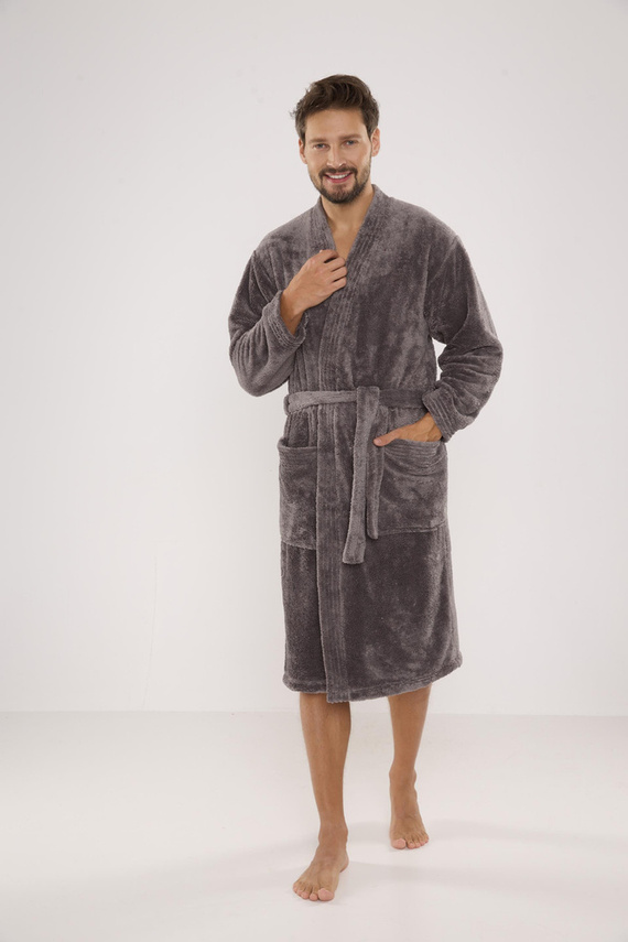 391 Hugo Herren Bademantel De lafense - grau