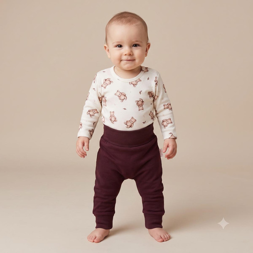 227095 Nicol BENEK Babybody 100% Baumwolle langarm Bären creme