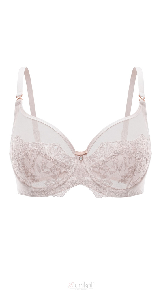 Biustonosz Soft Claudine Unikat Beige Bestickter Weicher Bügel-BH