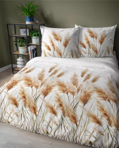 5329 A Satinbettwäsche Pampasgräser Detexpol gold