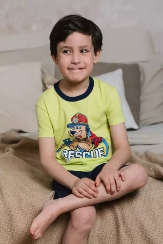 Remek Jungen Schlafanzug mit kurzen Ärmeln, Hose Italian Fashion - grün