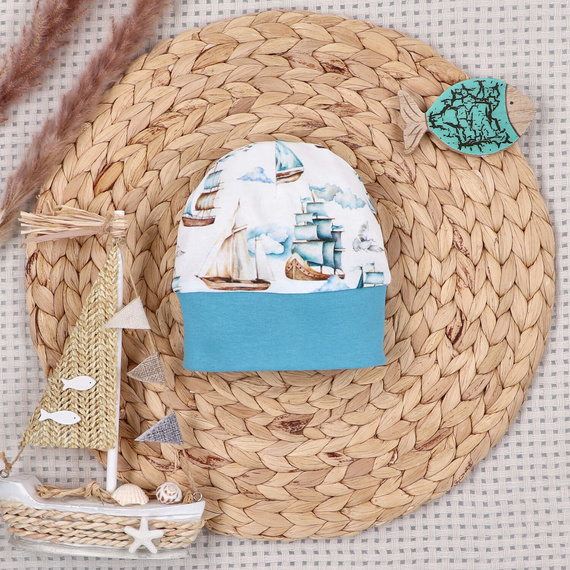 NINI ABK-0051/ZAG Ship Baby-Set 4-teilig aus 100% Bio-Baumwolle