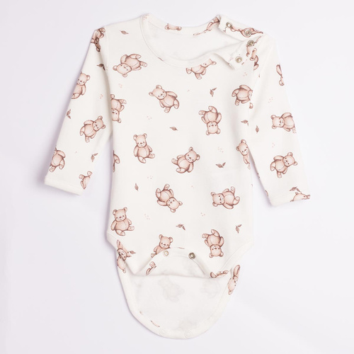 227095 Nicol BENEK Babybody 100% Baumwolle langarm Bären creme