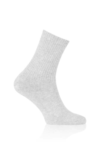 S150D Halbe Frottee lange Socken Italian Fashion - hell melange