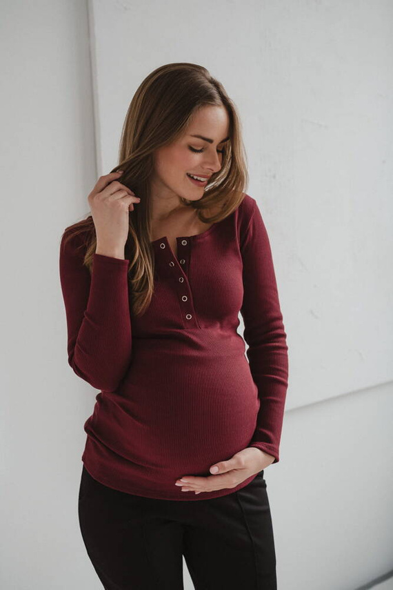Tummy Umstands- und Stillbluse Milk&Love bordeaux
