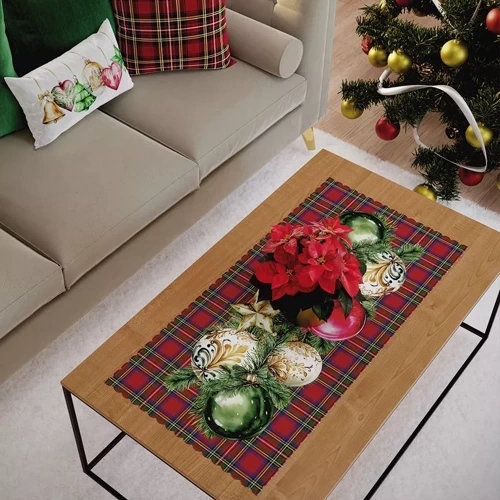 PBN274 Baubles Weihnachtstischläufer Marquet rot