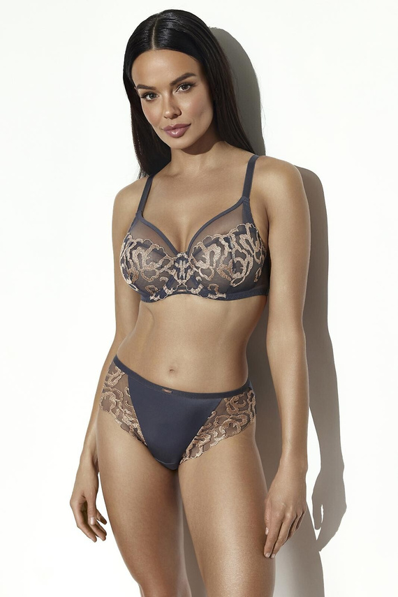 Bikini Ava 2277/B Eclipse Graphite grafitfarben, bestickt, Mikrofaser