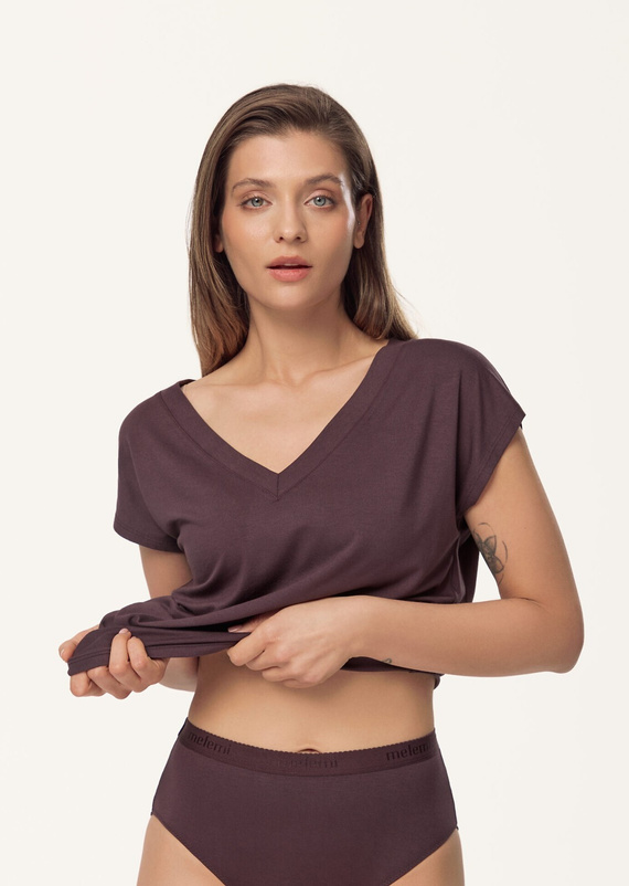 Blaues Pyjamashirt Mefemi Mila PG71 Viskose weich bequem
