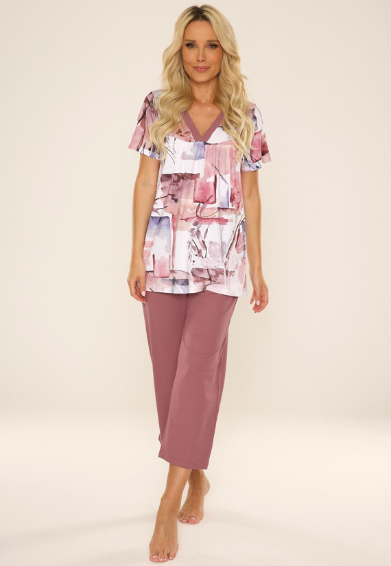 777 Violett Damen Schlafanzug De Lafense - beere