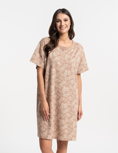 Damen-Nachthemd Moraj PDK2800-006 Beige – Baumwolle Oversize Print