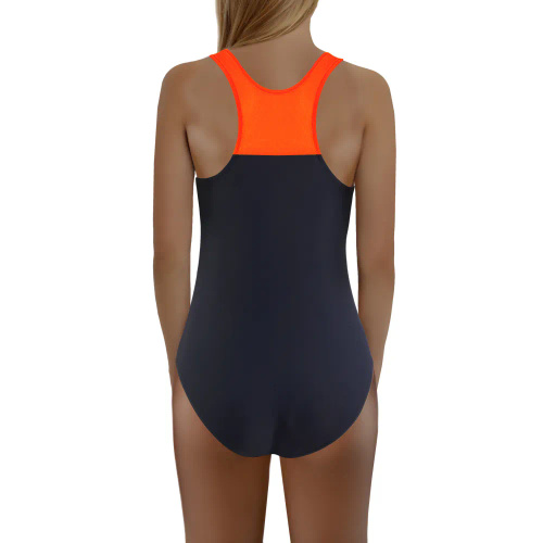 Mädchen-Badeanzug Sesto Senso graphit-orange