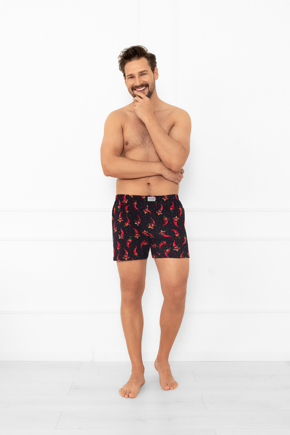 Tymon - Herren-Boxershorts mit Chili-Paprika | Italienische Mode