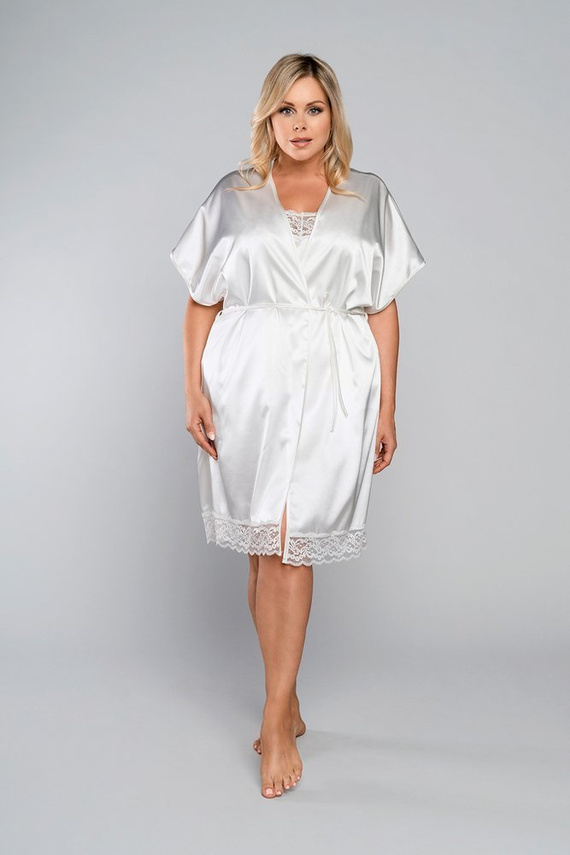 Touch Kurzarm-Bademantel Italian Fashion - ecru