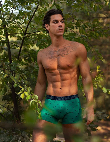 M-1056 SZG Herren Boxershorts Lama rot grün