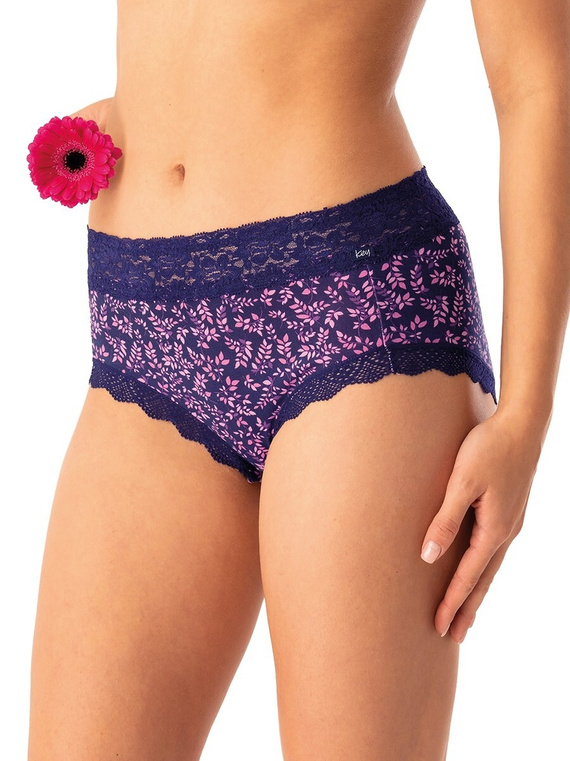 Damen-Slip Key LPC 547 marineblau rosa – Baumwolle, bequem, 2er-Set