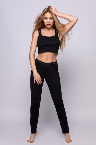 Sensis Tiffany Damen-Pyjama-Set - schwarz