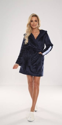 626 Abigail Damen Kurzer Morgenmantel Forex - navy blau