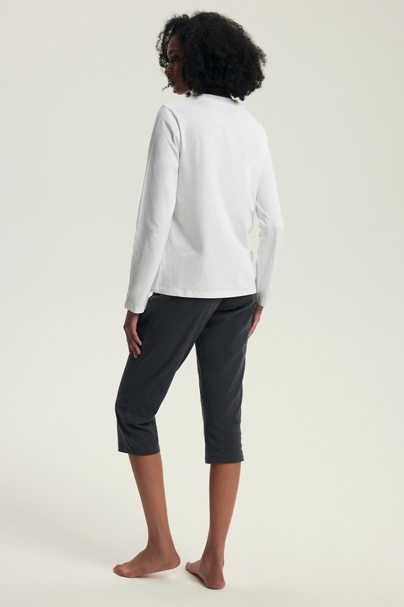 Henderson Danna 43686 Damen-Pyjama, Creme – Baumwolle, lange Ärmel, bequemer Schnitt