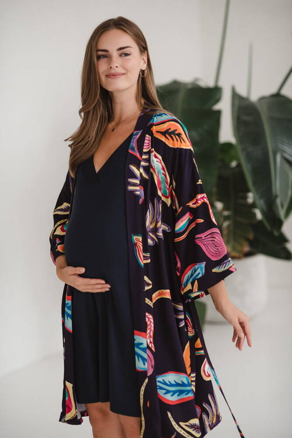 Tropical szlafrok bambusowy Milk&Love navy