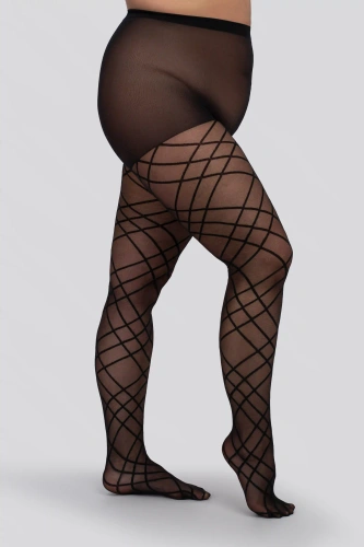Damenstrumpfhose Mona Grid 30 DEN Queen Size – elegantes Netz