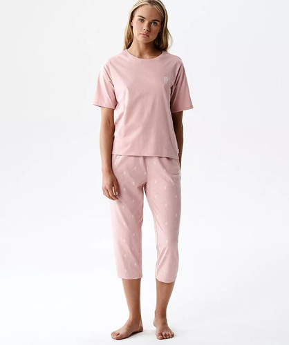 Damen Pyjama Atlantic NLP-511 100% Baumwolle bequem 3/4 Hose