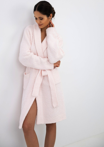 Sensis Venya Damenbademantel Soft Warm Gebunden Hellrosa