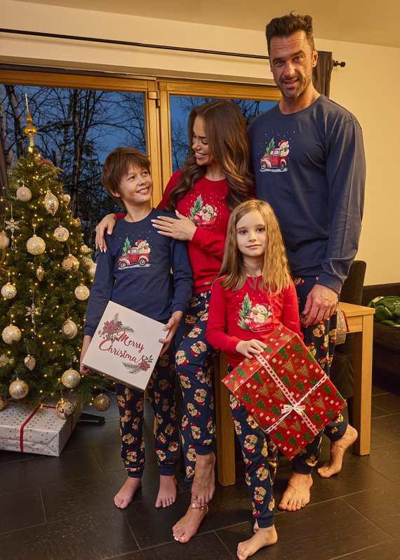 593/172 966/172 Teddy Cornette Jungenpyjama – Weihnachten, Marineblau, Baumwolle