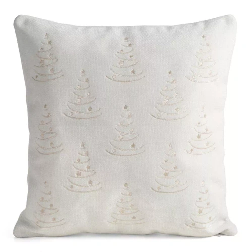 CHP308 Eurofirany Weihnachtskissenbezug 45x45 mit 3D-Pailletten Sternen beige