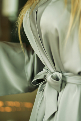 Panama Damen Morgenmantel Podomka Kalimo - silber